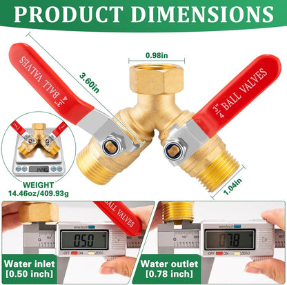 304 Stainless Steel Garden Hose Splitter 2 Way Heavy Duty Garden Hose Y Splitter, 3/4" GHT Water Hose Splitter 2 Way, Full Flow Garden Hose Splitter Adapter With Wrench