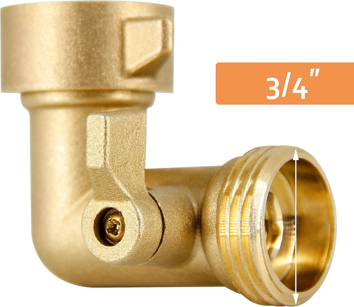 Garden Hose Elbow Connector, 90 Degree Brass Garden Hose Elbow Adapter with Shut Off Valves, 2 Pack