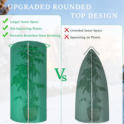 2 Pcs 47"×71" Large Rounded Top Winter Plant Freeze Protection Covers with Zipper & Drawstring, Non-Woven Frost Cloth Plant Freeze Protection,Frost Blankets for Outdoor Shrub Bush Fruit Tree