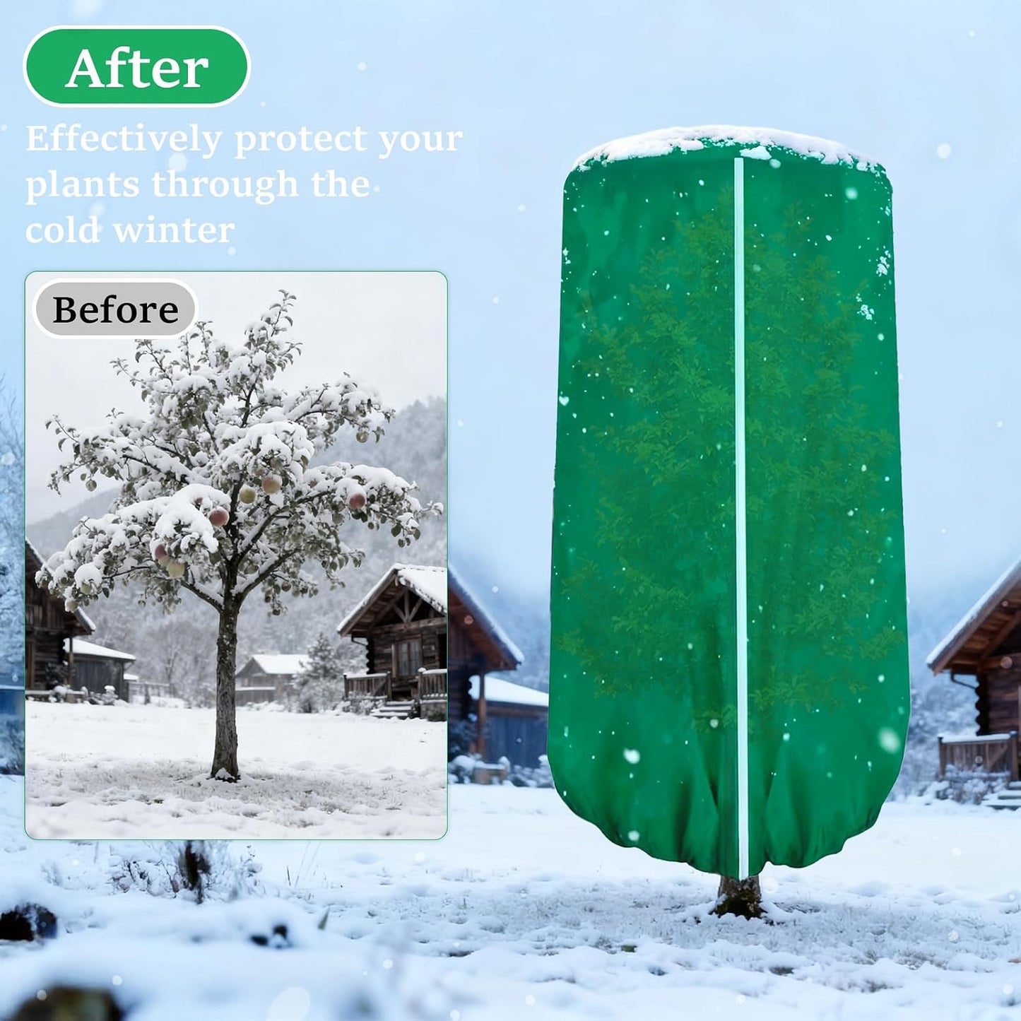 2 Pcs 47"×71" Large Rounded Top Winter Plant Freeze Protection Covers with Zipper & Drawstring, Non-Woven Frost Cloth Plant Freeze Protection,Frost Blankets for Outdoor Shrub Bush Fruit Tree