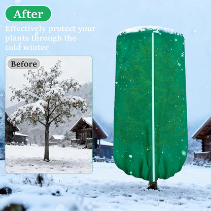2 Pcs 47"×71" Large Rounded Top Winter Plant Freeze Protection Covers with Zipper & Drawstring, Non-Woven Frost Cloth Plant Freeze Protection,Frost Blankets for Outdoor Shrub Bush Fruit Tree
