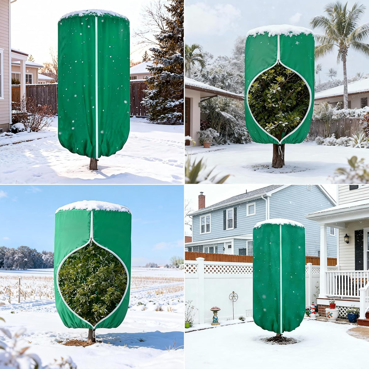 2 Pcs 47"×71" Large Rounded Top Winter Plant Freeze Protection Covers with Zipper & Drawstring, Non-Woven Frost Cloth Plant Freeze Protection,Frost Blankets for Outdoor Shrub Bush Fruit Tree
