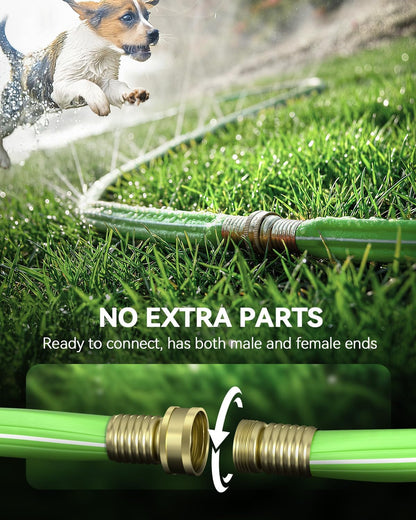 Sprinkler Hose with Holes 100FT, Flat Soaker Hose with Stakes, Lightweight Water Irrigation Sprinklers System for Garden, Lawn and Yard(50FT, 2Pack)