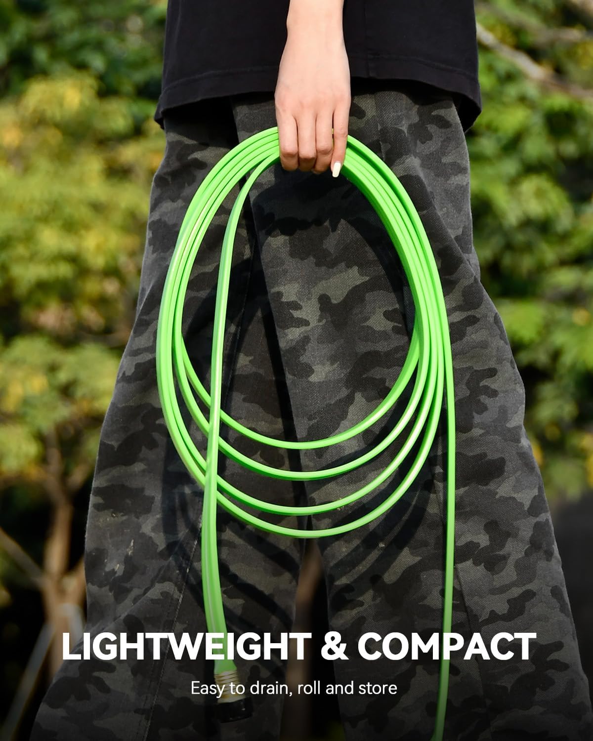 Sprinkler Hose with Holes 100FT, Flat Soaker Hose with Stakes, Lightweight Water Irrigation Sprinklers System for Garden, Lawn and Yard(50FT, 2Pack)