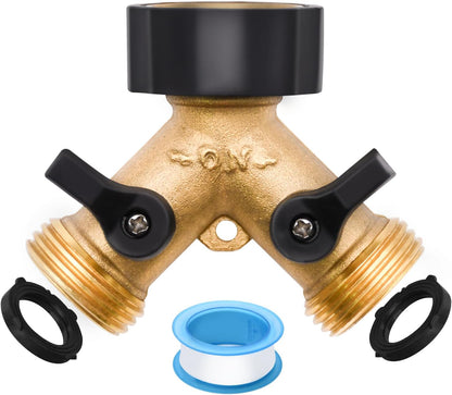 1/2/4 Pack 2 Way Hose Splitter, for 3/4" Hose Connector, with Rubber Washers & Tapes