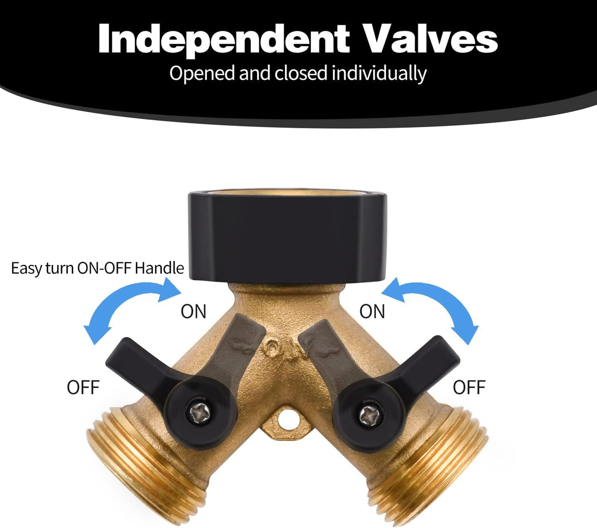 1/2/4 Pack 2 Way Hose Splitter, for 3/4" Hose Connector, with Rubber Washers & Tapes