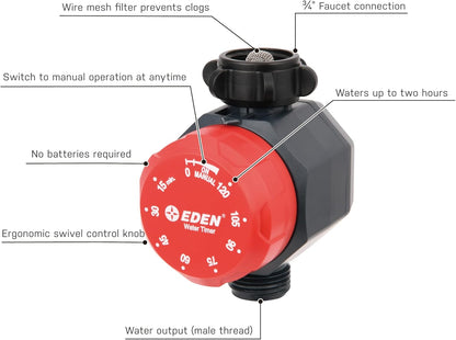 25118 1-Zone Mechanical Watering Timer, Red, Grey