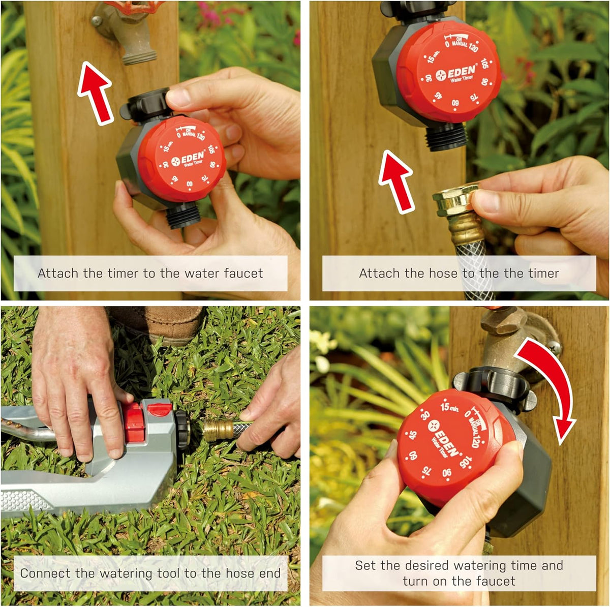 25118 1-Zone Mechanical Watering Timer, Red, Grey