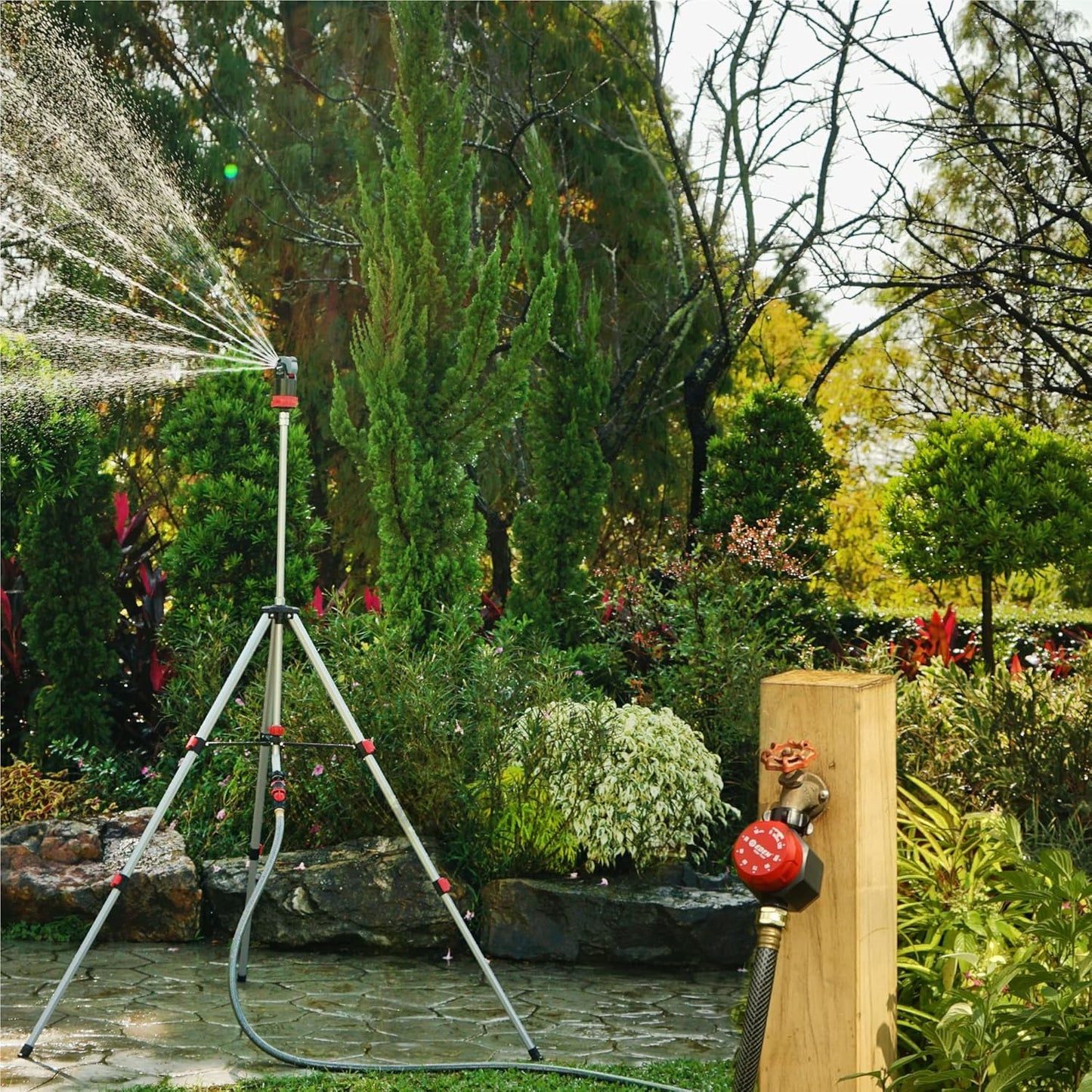 25118 1-Zone Mechanical Watering Timer, Red, Grey