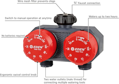 25118 1-Zone Mechanical Watering Timer, Red, Grey