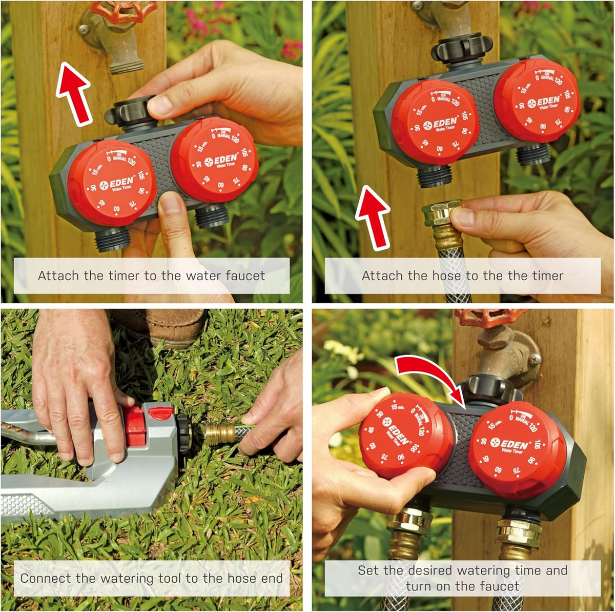 25118 1-Zone Mechanical Watering Timer, Red, Grey