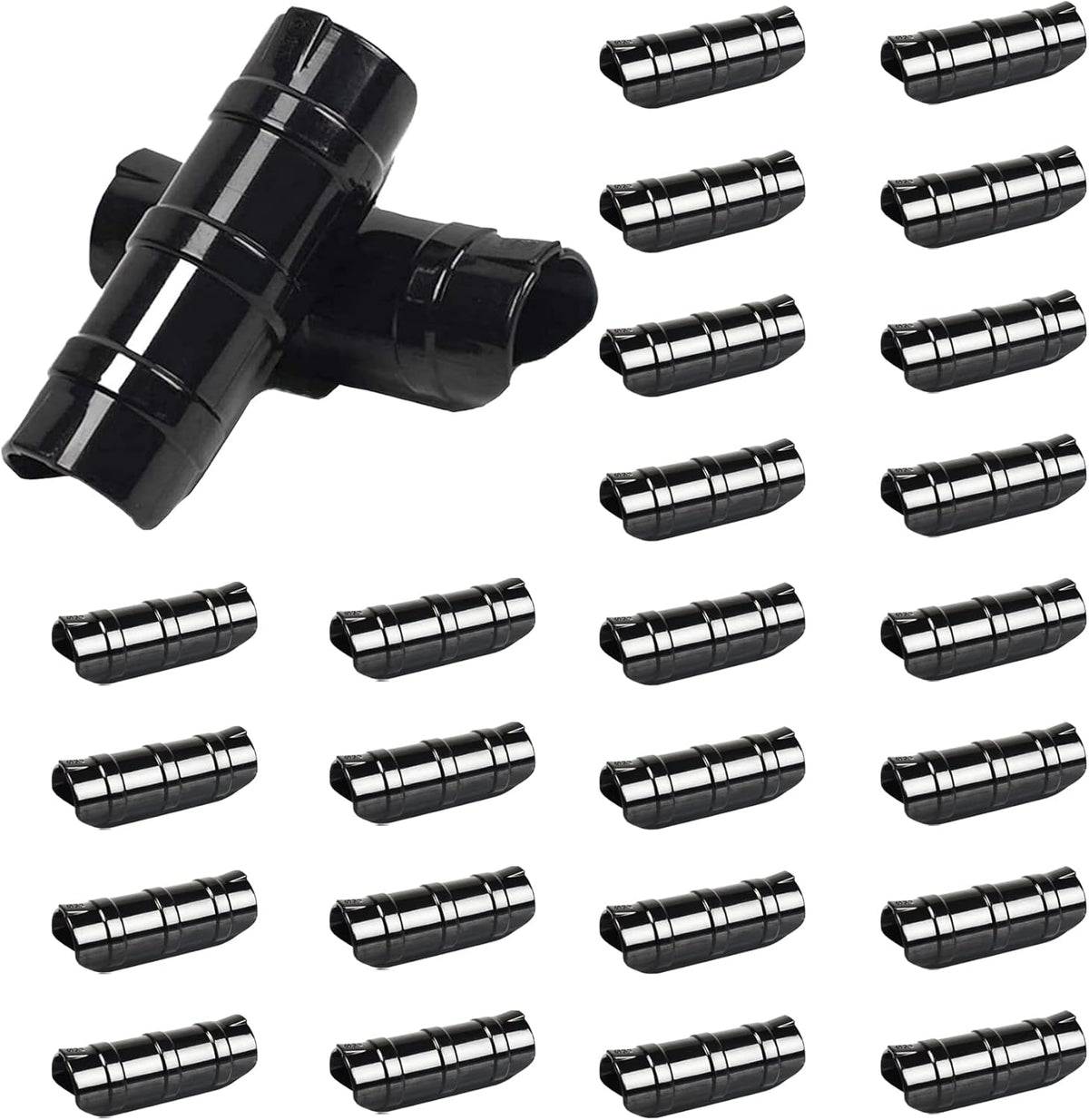 60PCS Greenhouse Clips 3/4 Inch Greenhouse Clamps Black Plastic Clamps Garden Buildings Tube Clips for PVC Pipe Greenhouse Films, Sunshade Nets, Row Covers, Shelters, Farming, Gardening