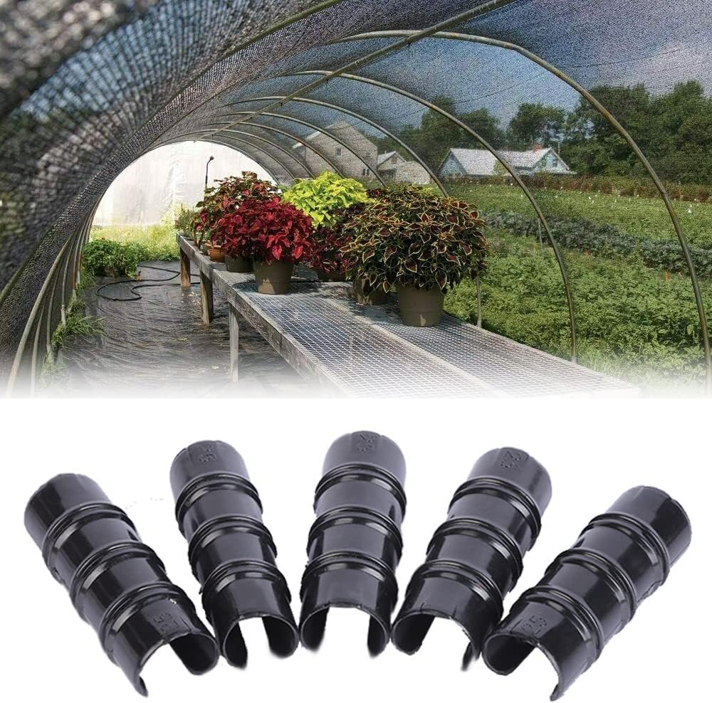 60PCS Greenhouse Clips 3/4 Inch Greenhouse Clamps Black Plastic Clamps Garden Buildings Tube Clips for PVC Pipe Greenhouse Films, Sunshade Nets, Row Covers, Shelters, Farming, Gardening