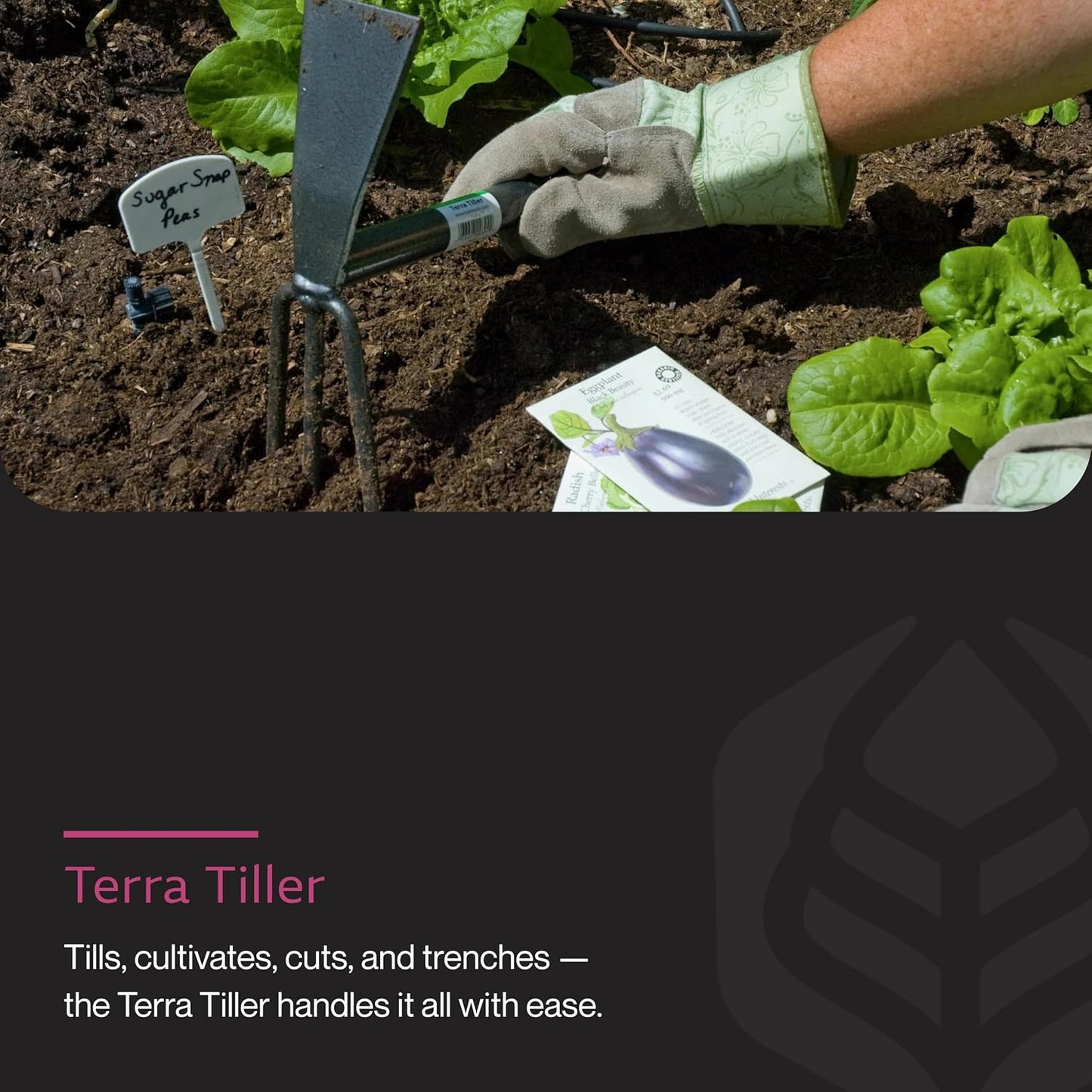 Terra Tiller Hand Cultivator, Rust-Resistant, ITT-4T