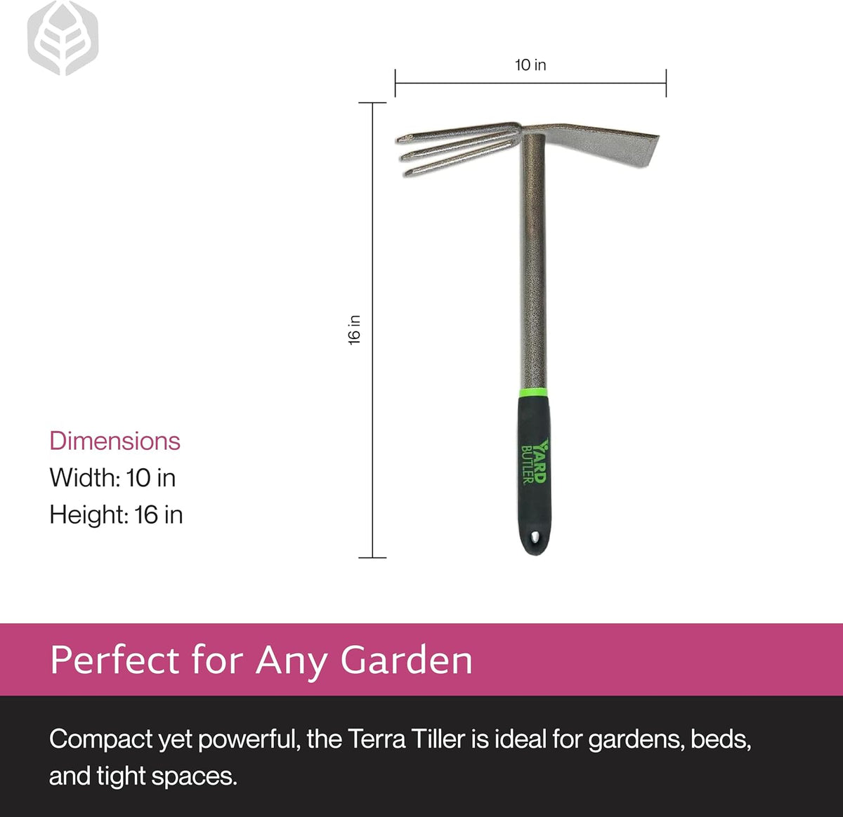Terra Tiller Hand Cultivator, Rust-Resistant, ITT-4T