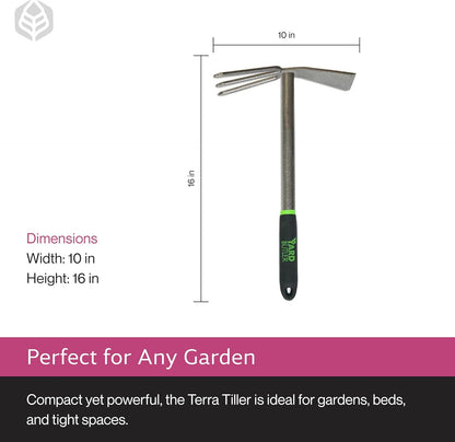 Terra Tiller Hand Cultivator, Rust-Resistant, ITT-4T