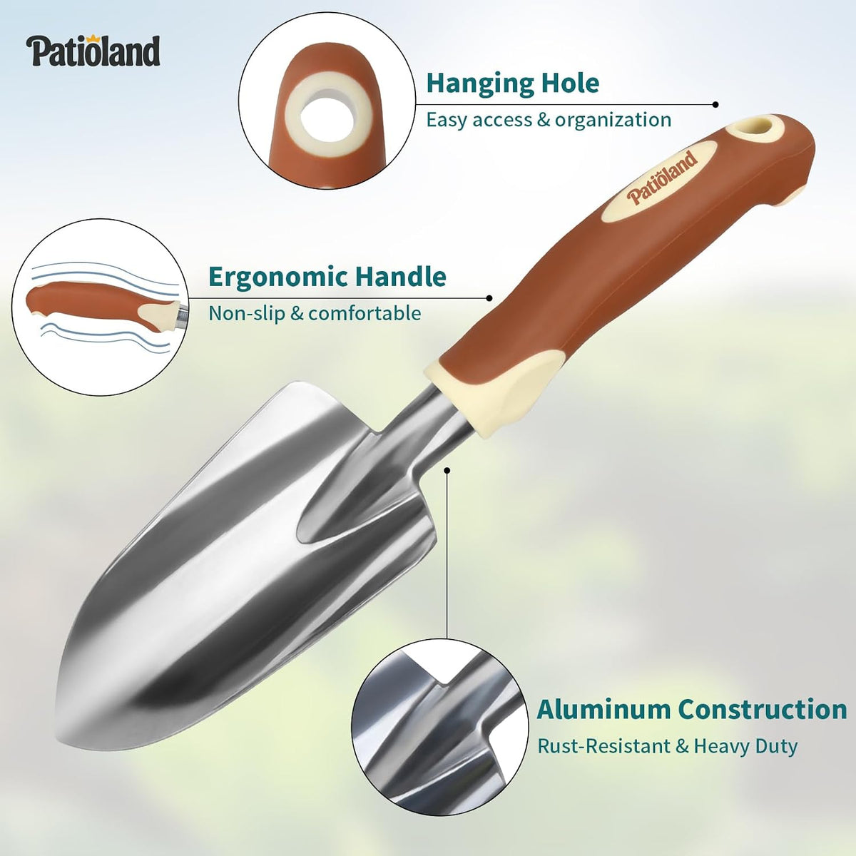 Brown Garden Tools Set 10-Piece, Gardening Gifts for Women Men