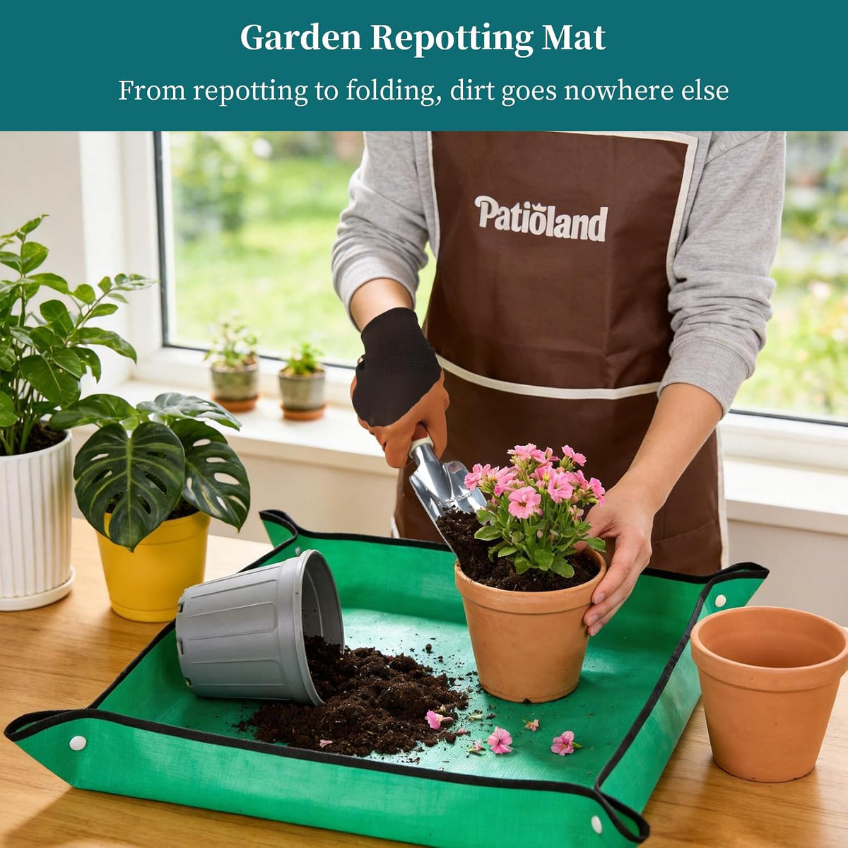 Brown Garden Tools Set 10-Piece, Gardening Gifts for Women Men