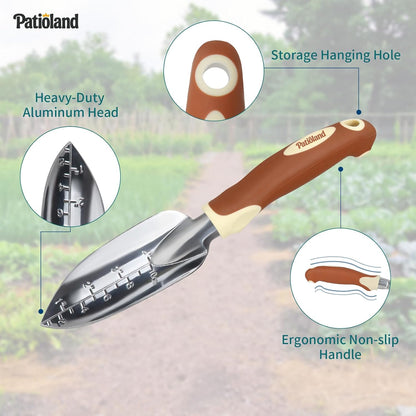 Brown Garden Tools Set 10-Piece, Gardening Gifts for Women Men