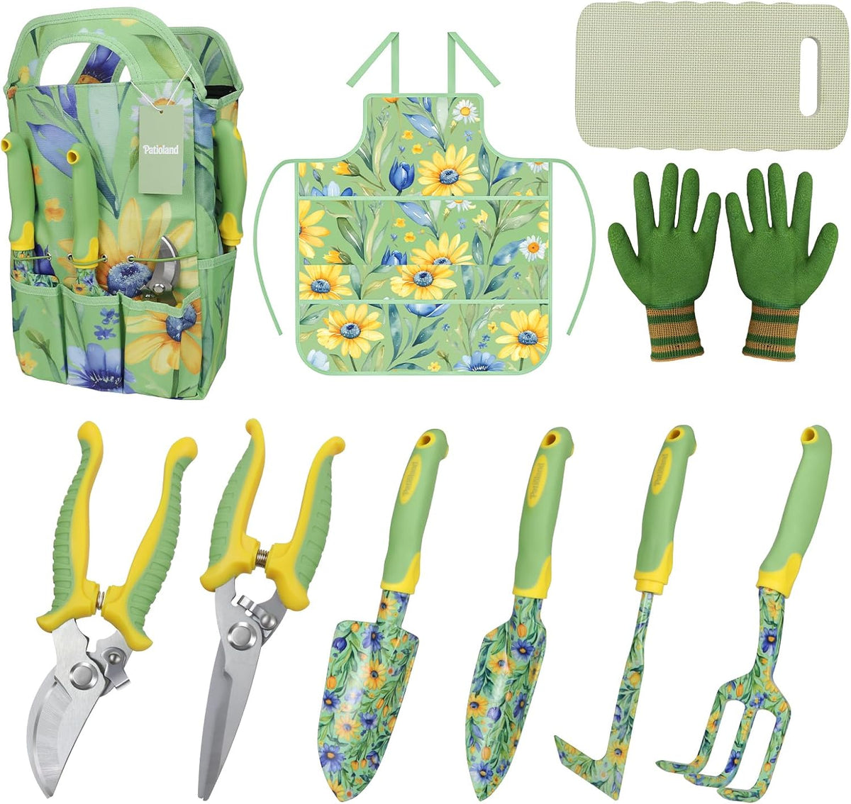 Brown Garden Tools Set 10-Piece, Gardening Gifts for Women Men