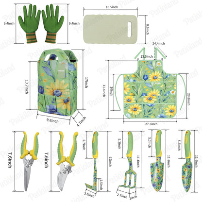 Brown Garden Tools Set 10-Piece, Gardening Gifts for Women Men
