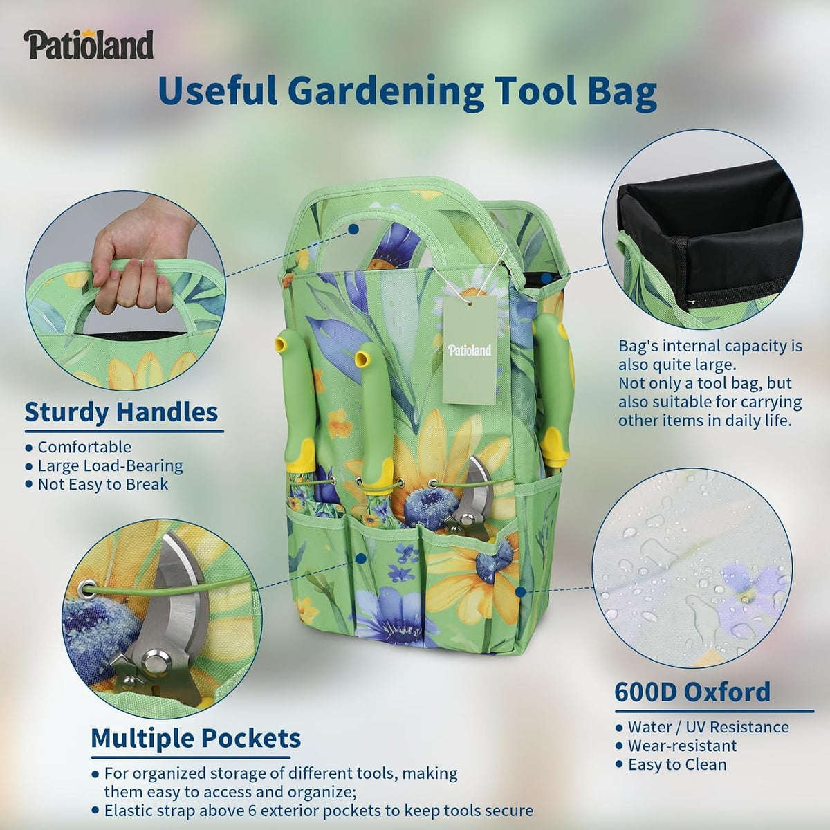 Brown Garden Tools Set 10-Piece, Gardening Gifts for Women Men