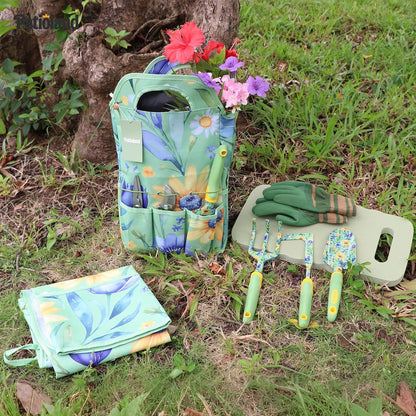 Brown Garden Tools Set 10-Piece, Gardening Gifts for Women Men