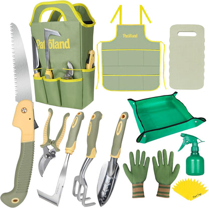 Brown Garden Tools Set 10-Piece, Gardening Gifts for Women Men