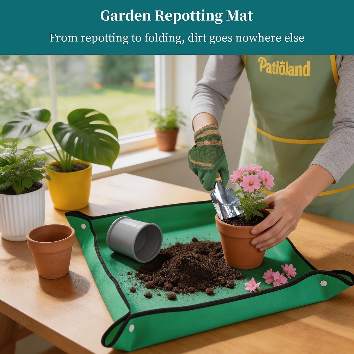 Brown Garden Tools Set 10-Piece, Gardening Gifts for Women Men
