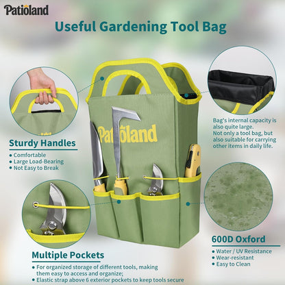 Brown Garden Tools Set 10-Piece, Gardening Gifts for Women Men