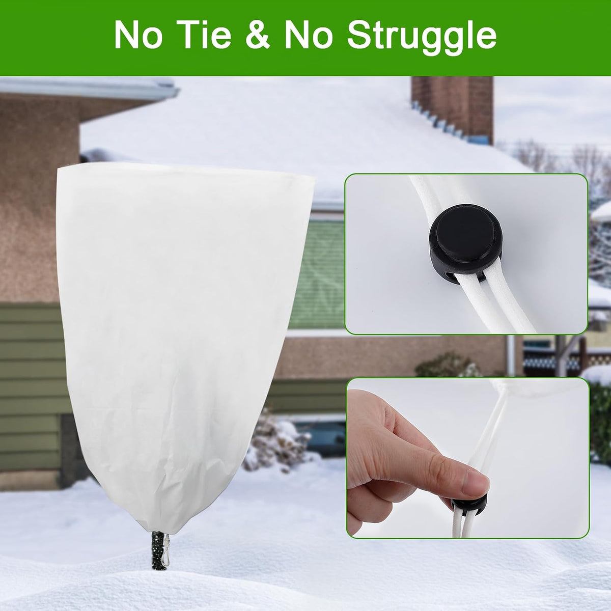 3 Pack Plant Covers Freeze Protection, 48"×72" 1.77oz/yd² Plant Frost Covers for Outdoor Plants Shrub Potted Plants Use, Winter Cloth Plant Tree Cover with Drawstring for Cold Weather