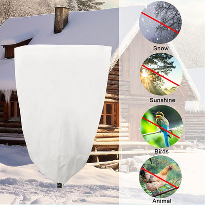 3 Pack Plant Covers Freeze Protection, 48"×72" 1.77oz/yd² Plant Frost Covers for Outdoor Plants Shrub Potted Plants Use, Winter Cloth Plant Tree Cover with Drawstring for Cold Weather