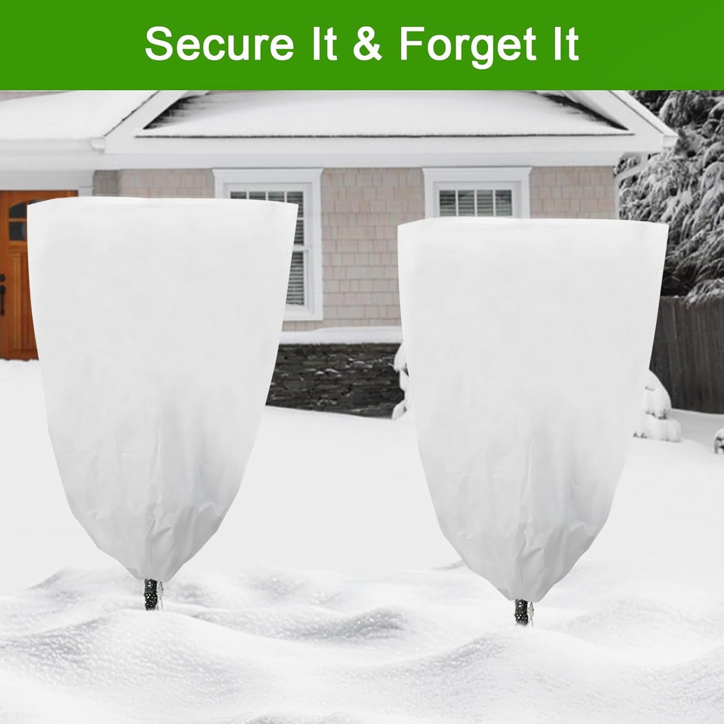 3 Pack Plant Covers Freeze Protection, 48"×72" 1.77oz/yd² Plant Frost Covers for Outdoor Plants Shrub Potted Plants Use, Winter Cloth Plant Tree Cover with Drawstring for Cold Weather