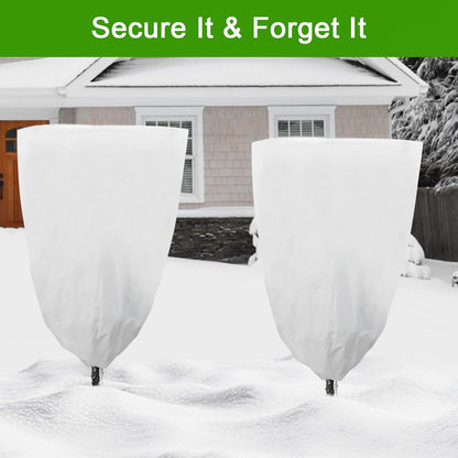 3 Pack Plant Covers Freeze Protection, 48"×72" 1.77oz/yd² Plant Frost Covers for Outdoor Plants Shrub Potted Plants Use, Winter Cloth Plant Tree Cover with Drawstring for Cold Weather