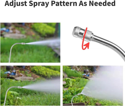 Mist Watering Wand For Hanging Baskets,25 Inch Spray Wand With Adjustable Nozzle, Car Pet Window Cleaning Tool, Great For Watering Seedbeds, Hanging Plants, Deck Plants.（90-degree curved nozzle）
