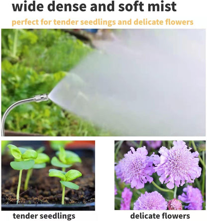 Mist Watering Wand For Hanging Baskets,25 Inch Spray Wand With Adjustable Nozzle, Car Pet Window Cleaning Tool, Great For Watering Seedbeds, Hanging Plants, Deck Plants.（90-degree curved nozzle）