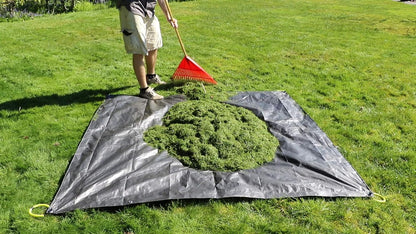 Home & Garden 31586 Clean-Up Canvas Super Duty Tarp with Interlocking Handles of 300 lb Capacity for Garden and Yard Waste
