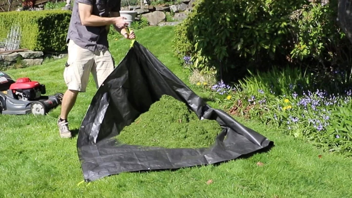 Home & Garden 31586 Clean-Up Canvas Super Duty Tarp with Interlocking Handles of 300 lb Capacity for Garden and Yard Waste