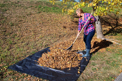Home & Garden 31586 Clean-Up Canvas Super Duty Tarp with Interlocking Handles of 300 lb Capacity for Garden and Yard Waste