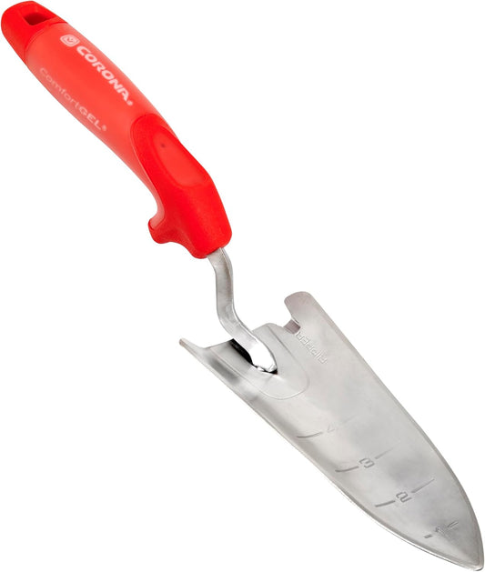 Premium Stainless Steel ComfortGEL Garden Trowel – 13-1/2-Inch Heavy-Duty Hand Trowel for Digging, Planting & Transplanting