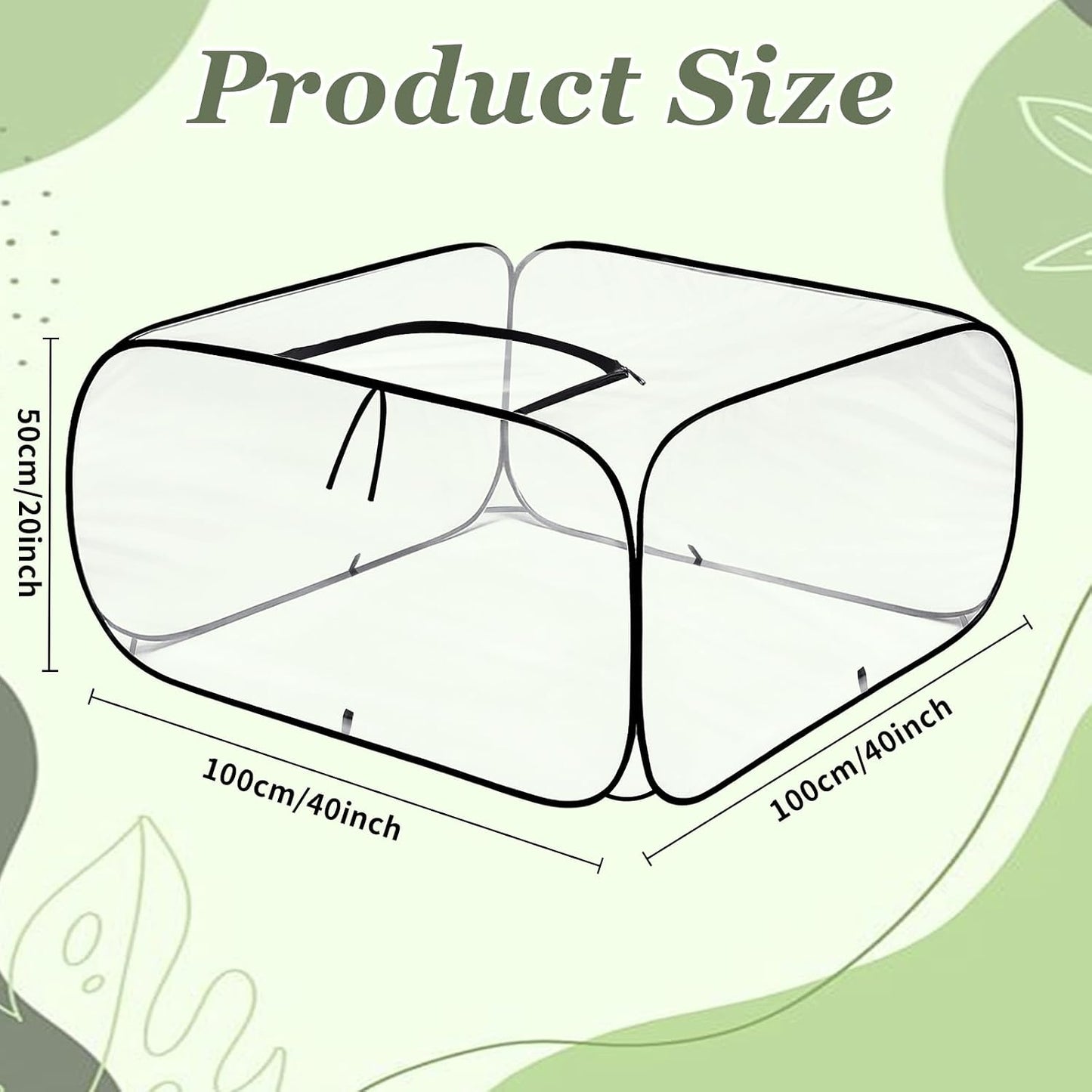 2 Pack Garden Covers for Raised Bed Foldable Clear PVC Greenhouse for Freeze Protection Row Plants Cover Accelerator with Zipper Door Black 32"x13"x14" Protection Vegetable Fruit from Animal