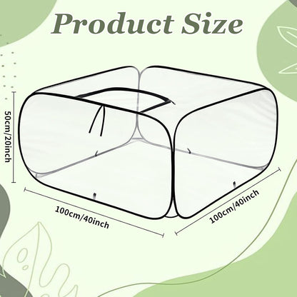 2 Pack Garden Covers for Raised Bed Foldable Clear PVC Greenhouse for Freeze Protection Row Plants Cover Accelerator with Zipper Door Black 32"x13"x14" Protection Vegetable Fruit from Animal