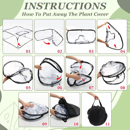 2 Pack Garden Covers for Raised Bed Foldable Clear PVC Greenhouse for Freeze Protection Row Plants Cover Accelerator with Zipper Door Black 32"x13"x14" Protection Vegetable Fruit from Animal