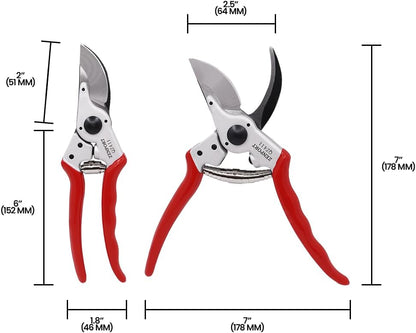 QZ411 Narrow Head Professional Pruner, 1-Inch Cut, 8.25-Inch Long