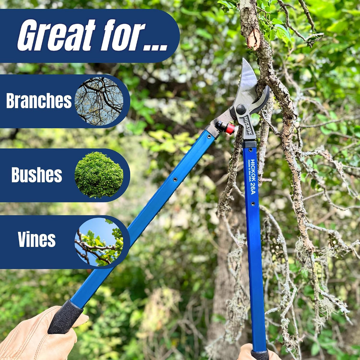 Heavy Duty Loppers for Tree Trimming – 30" Branch Cutter & Pruning Shears with Long Handle | Lightweight Aluminum Tree Trimmer | Professional-Grade Pruner Made in USA