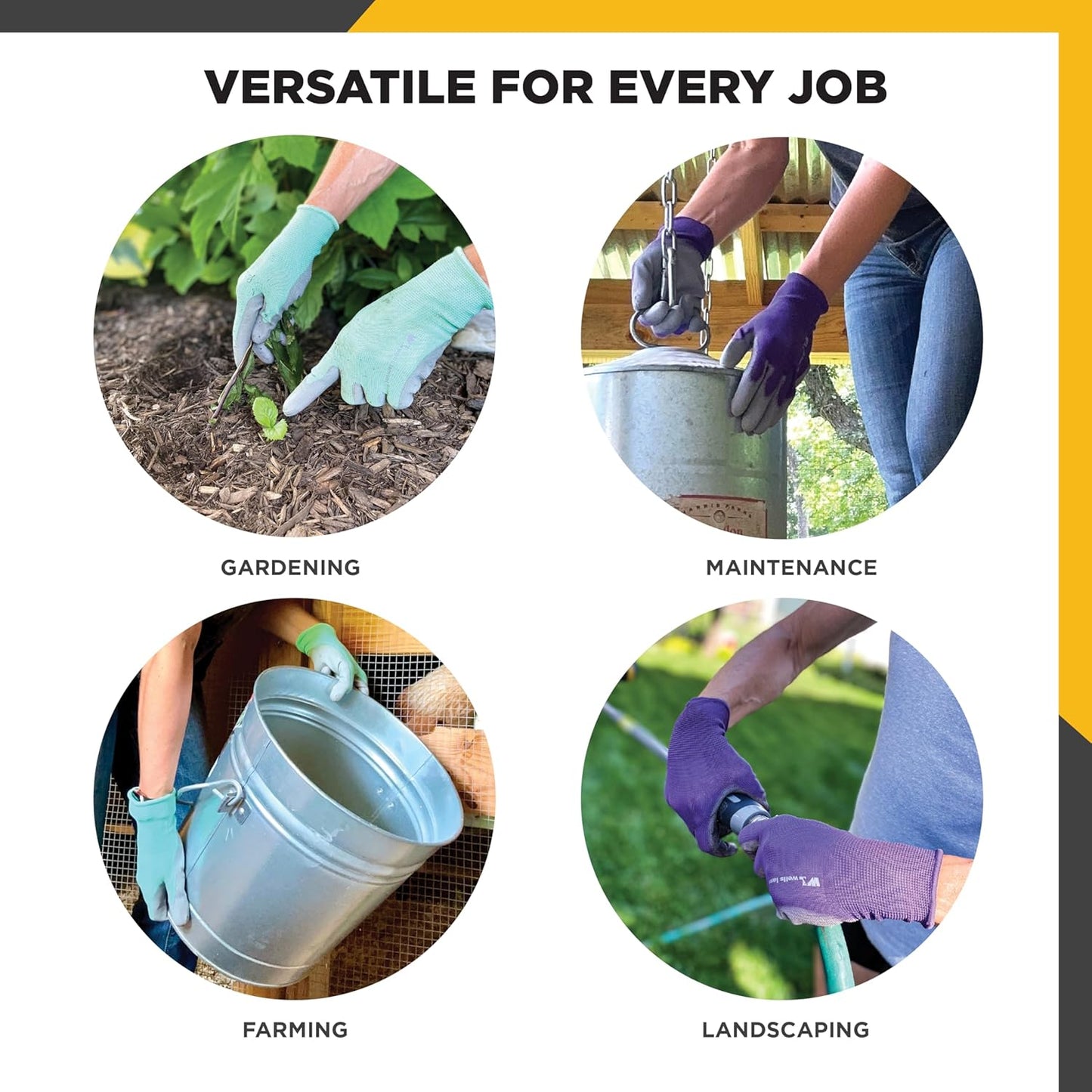 Gardening Gloves for Women – Breathable Polyester, Seamless Fit – PU-Coated Palm for Grip & Durability