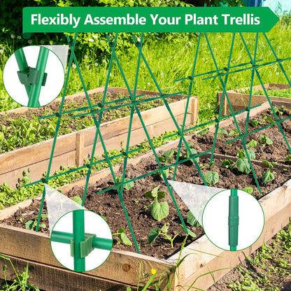 80 Pack Garden Stakes(16" Each), Plant Support Stakes, DIY 4ft 5ft 6ft 7ft Sturdy Fiberglass Plant Sticks Support Garden Trellis for Growing Climbing Tomato Vegetables Flowers
