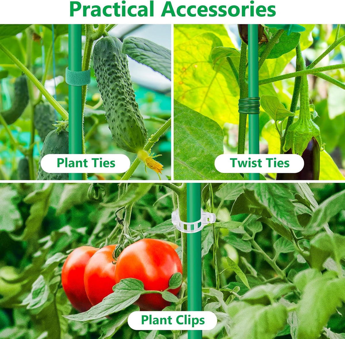 80 Pack Garden Stakes(16" Each), Plant Support Stakes, DIY 4ft 5ft 6ft 7ft Sturdy Fiberglass Plant Sticks Support Garden Trellis for Growing Climbing Tomato Vegetables Flowers