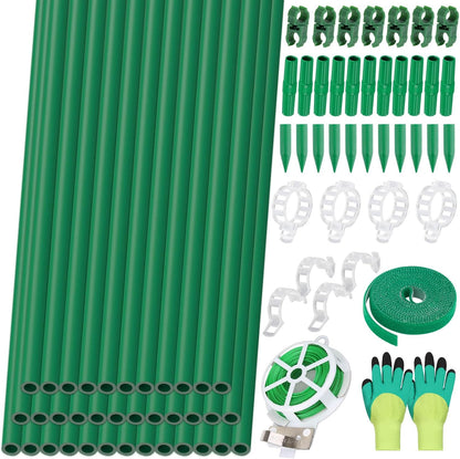 80 Pack Garden Stakes(16" Each), Plant Support Stakes, DIY 4ft 5ft 6ft 7ft Sturdy Fiberglass Plant Sticks Support Garden Trellis for Growing Climbing Tomato Vegetables Flowers