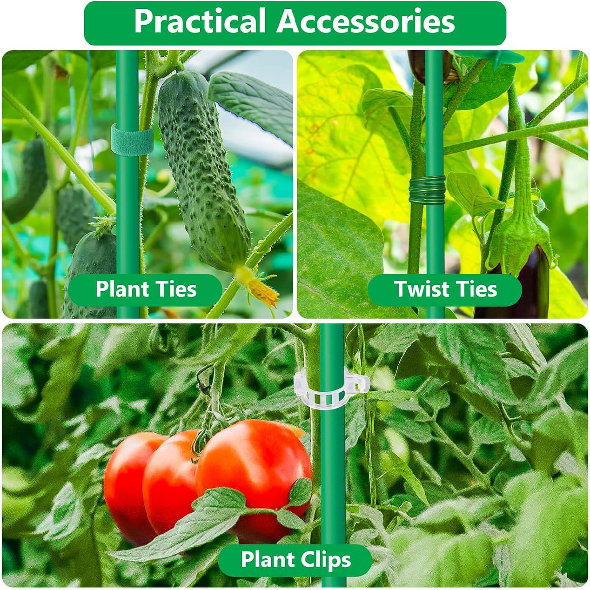 80 Pack Garden Stakes(16" Each), Plant Support Stakes, DIY 4ft 5ft 6ft 7ft Sturdy Fiberglass Plant Sticks Support Garden Trellis for Growing Climbing Tomato Vegetables Flowers